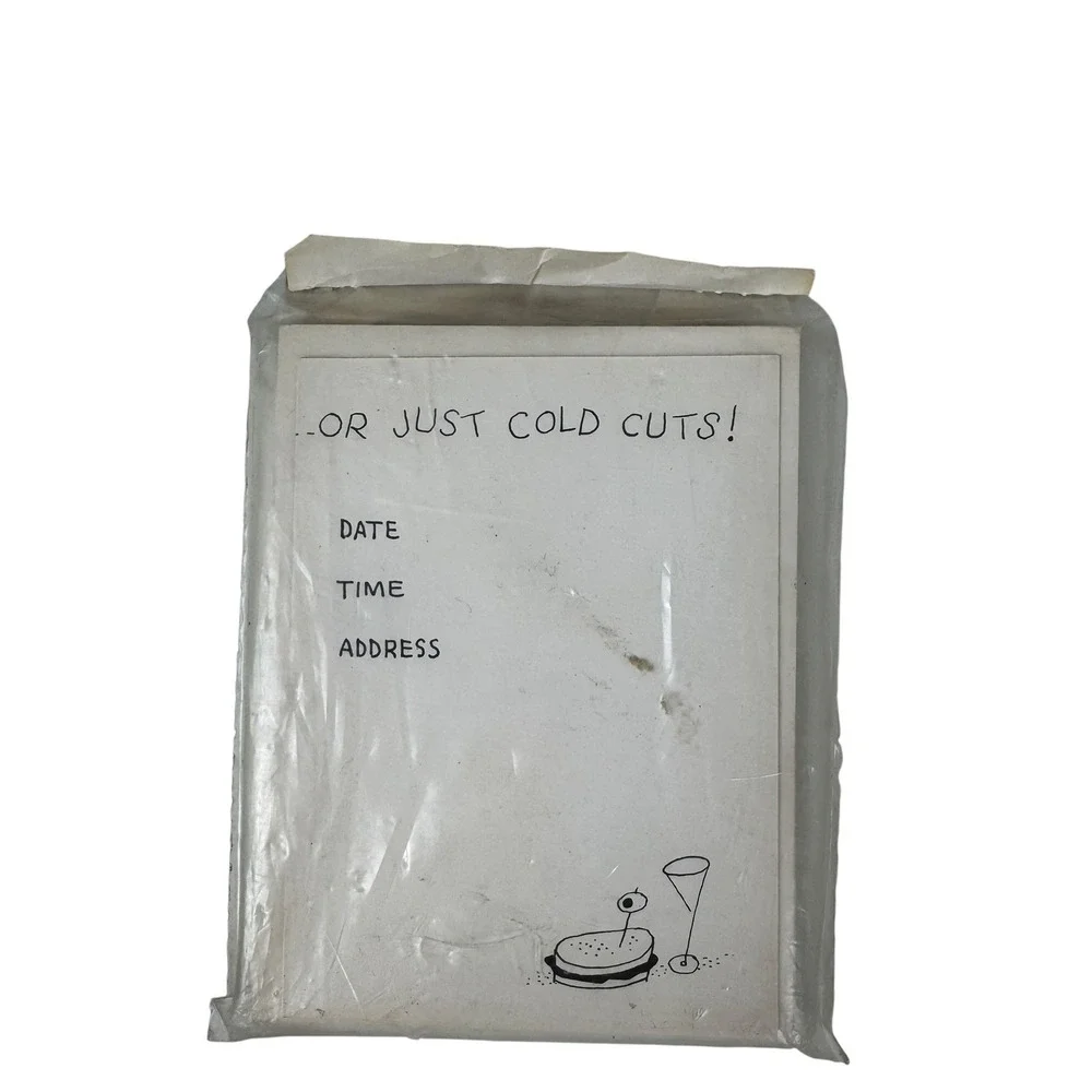 Kitschy MCM 1950s Quirky Vintage Party Invitation Sealed Deadstock Ephemera 12ct